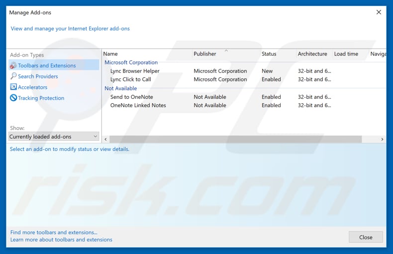 Removing com-1a.info ads from Internet Explorer step 2