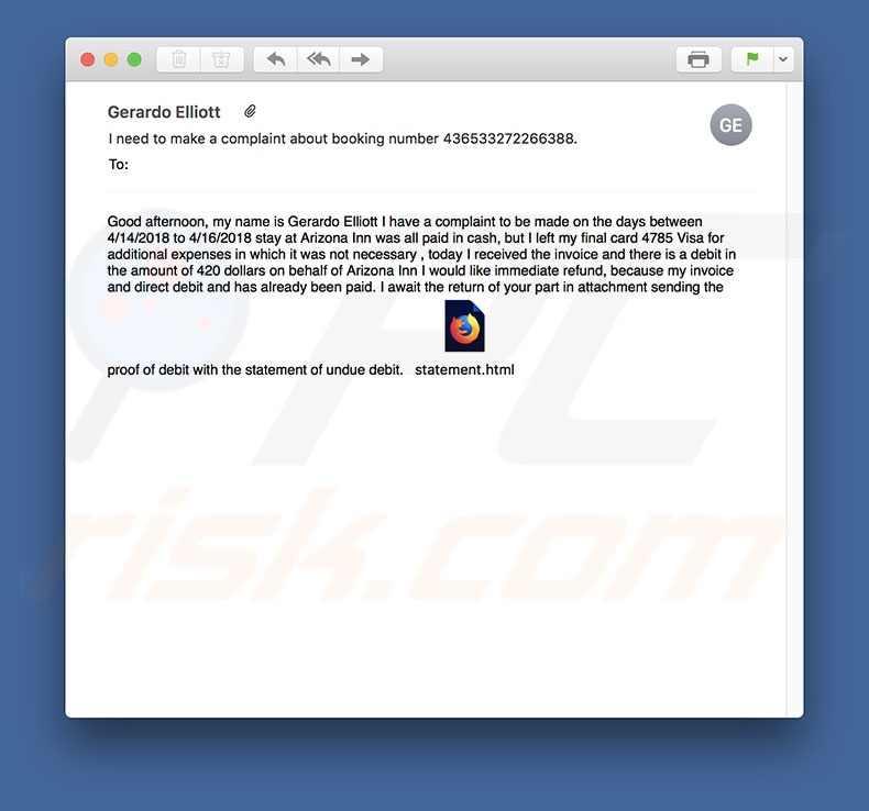 Complaint Email Virus malware