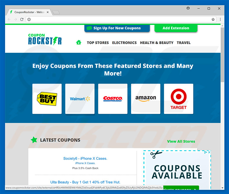 CouponRockstar adware