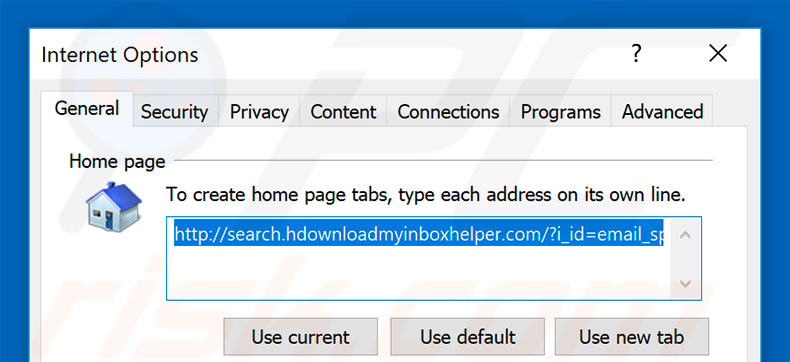 Removing search.hdownloadmyinboxhelper.com from Internet Explorer homepage