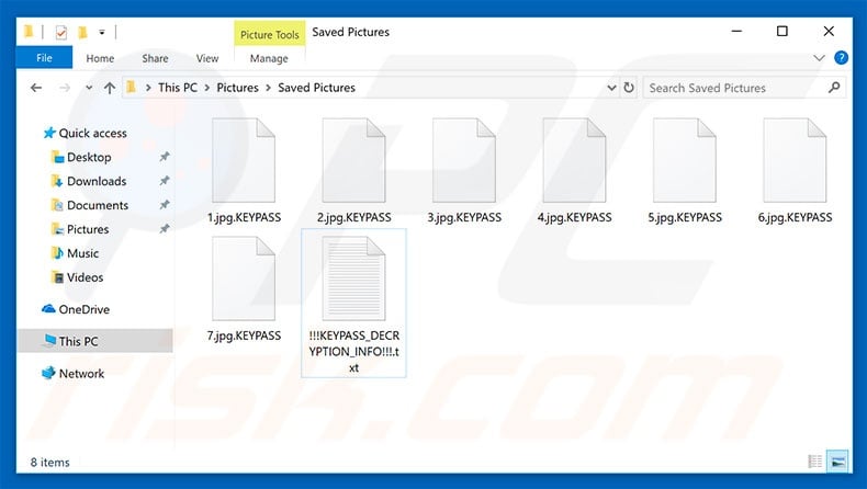 Files encrypted by KEYPASS ransomware (.KEYPASS extension)