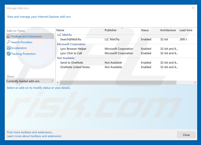 Removing letsupdateourdomain.com ads from Internet Explorer step 2