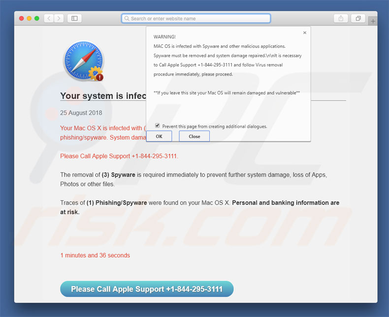 mac os virus scam