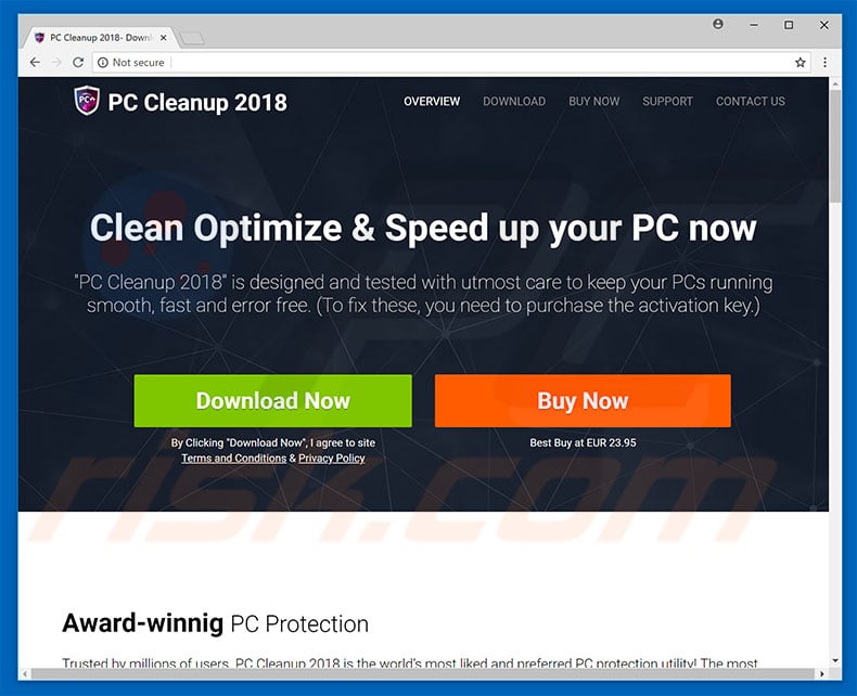 Official PC CleanUp 2018 website