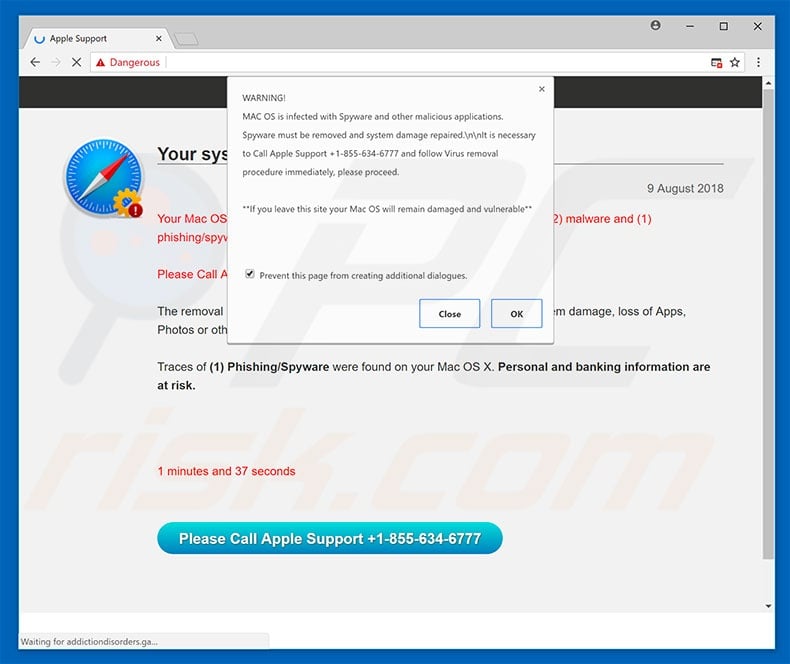 Phishing/Spyware Were Found On Your Mac scam