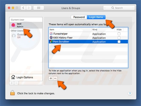 Porn Scrubber PUP system preferences