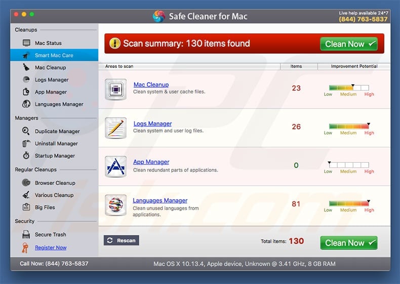 Safe Cleaner for Mac unwanted application