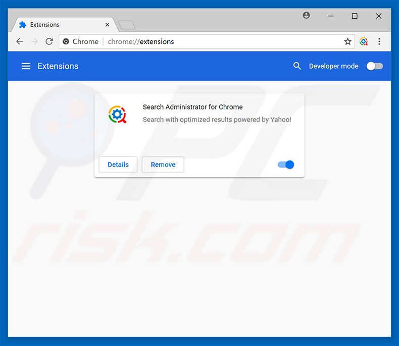 Removing searchadministrator.com related Google Chrome extensions