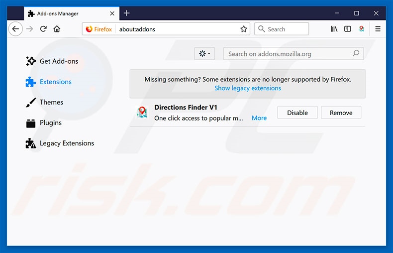 Removing searchadministrator.com related Mozilla Firefox extensions