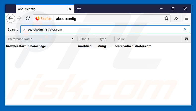 Removing searchadministrator.com from Mozilla Firefox default search engine