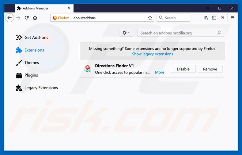 Removing searchfort.online related Mozilla Firefox extensions