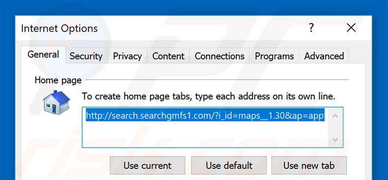 Removing search.searchgmfs1.com from Internet Explorer homepage
