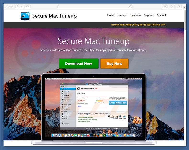 Secure Mac Tuneup official website
