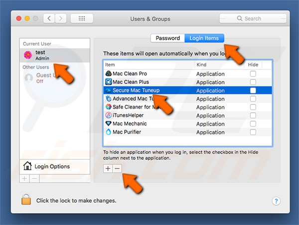 Secure Mac Tuneup PUP system preferences