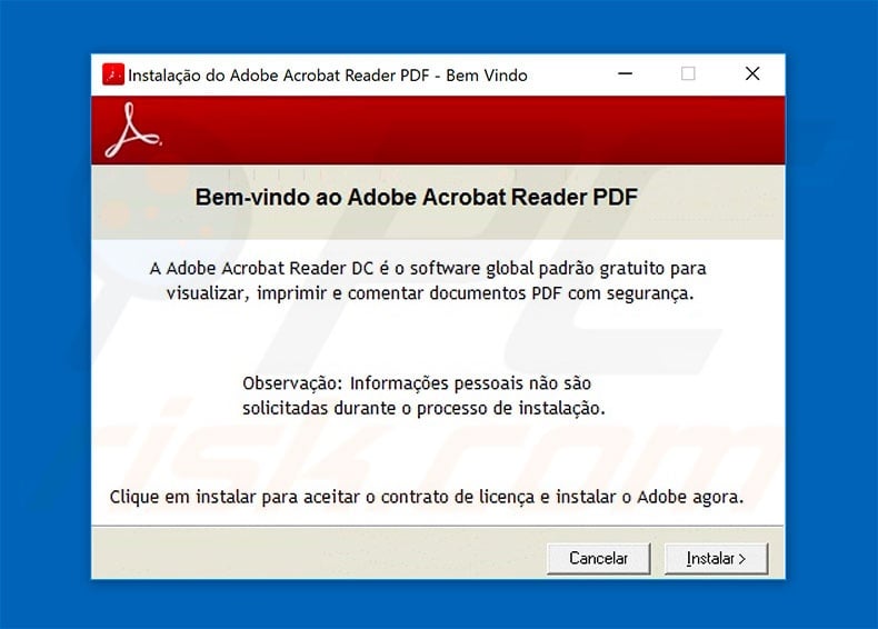 Fake Adobe Acrobat Reader distributing Spy.Delf trojan