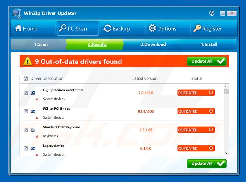 how to remove winzip driver updater
