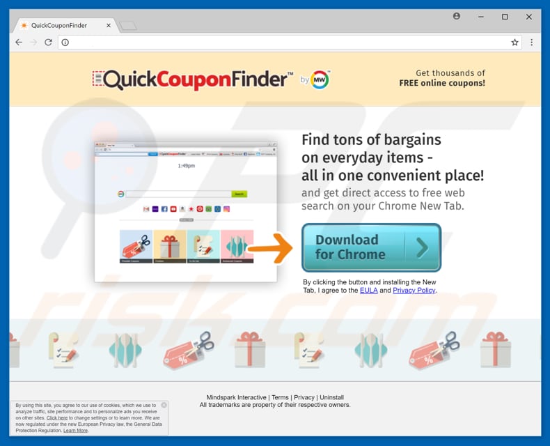 QuickCouponFinder promoting
