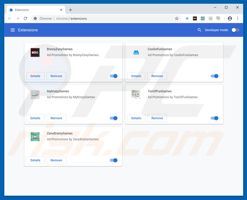 Removing TonOfFunGames ads from Google Chrome step 2