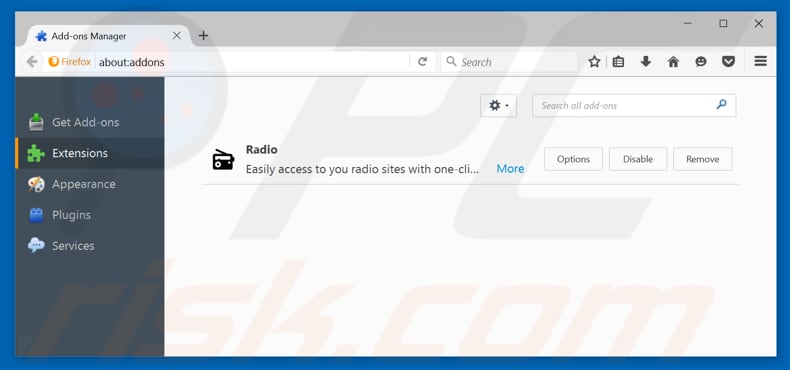 Removing Un-blocking ads from Mozilla Firefox step 2