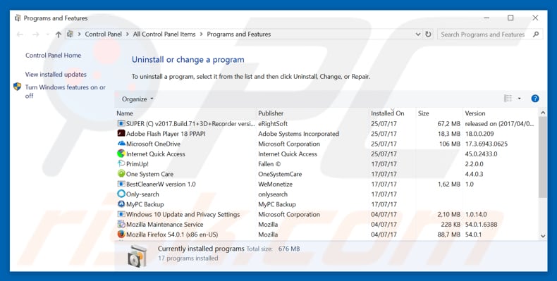 adx1.com adware uninstall via Control Panel