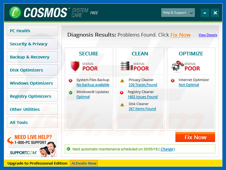 Cosmos System Care unwanted application