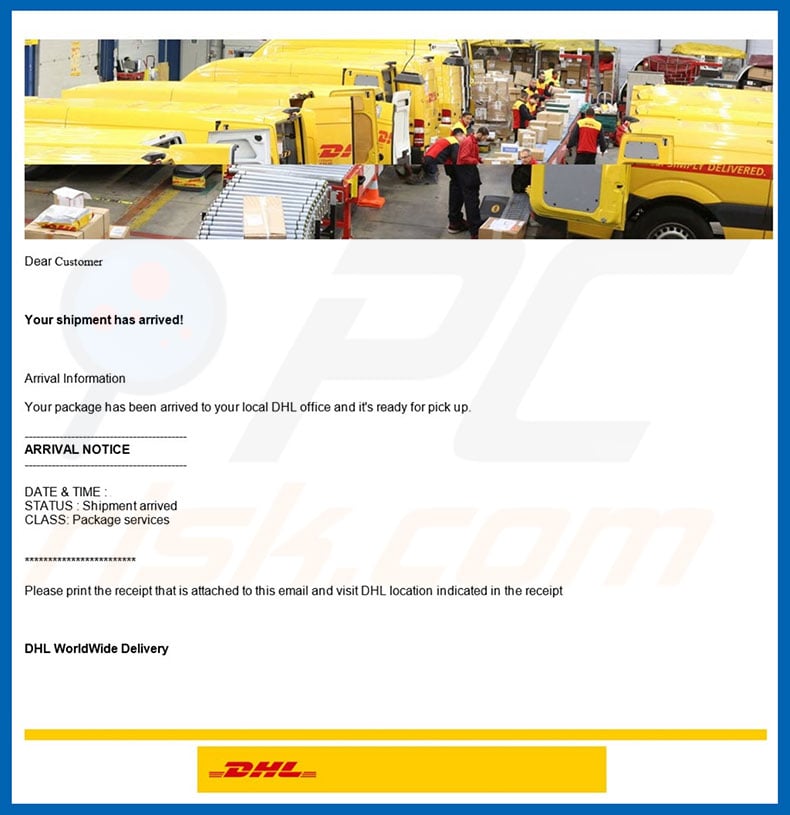 DHL Express Email Virus malware