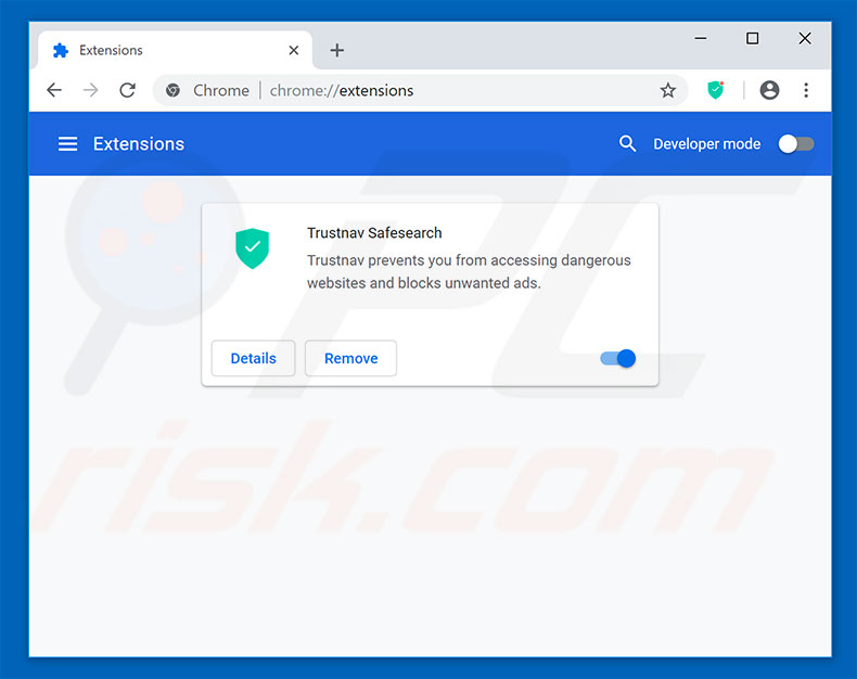 Removing safesearch.trustnav.com related Google Chrome extensions