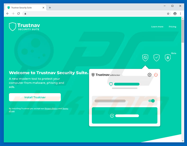 Website used to promote Trustnav Safesearch browser hijacker