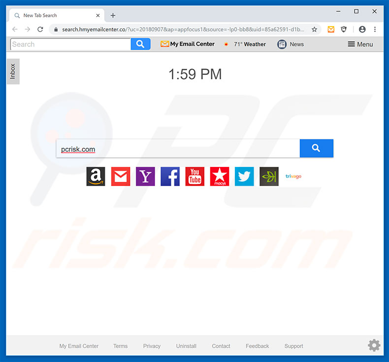 search.hmyemailcenter.co browser hijacker