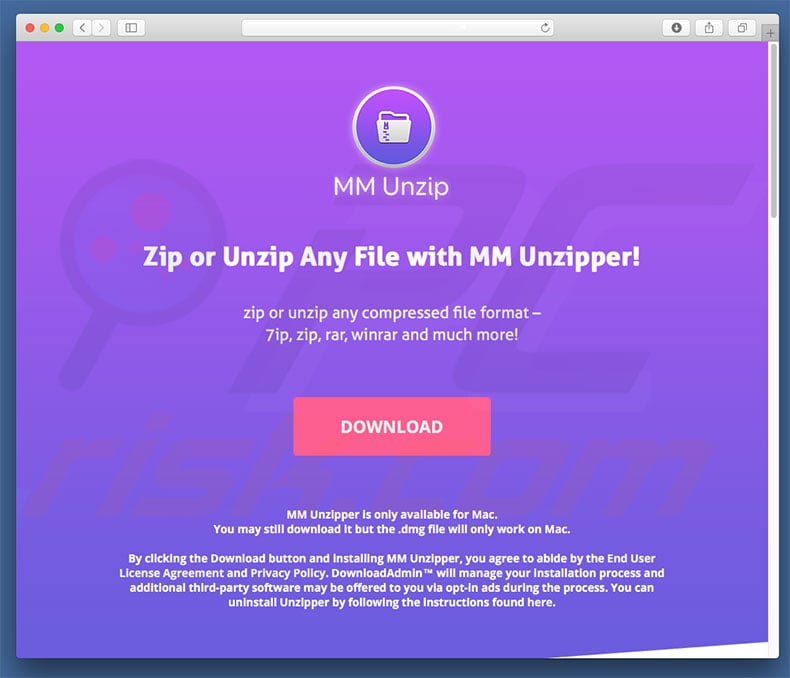 MM Unzip adware