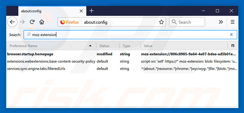 Removing search.moyapochtavkhodnt.com from Mozilla Firefox default search engine