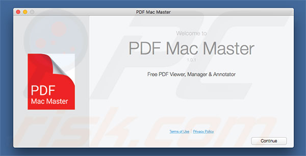 Delusive installer used to promote PDF Mac Master