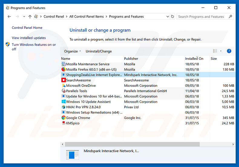 hp.myway.com browser hijacker uninstall via Control Panel