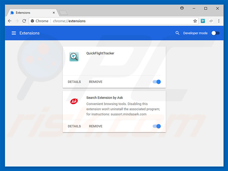 Removing SpeedyCar ads from Google Chrome step 2