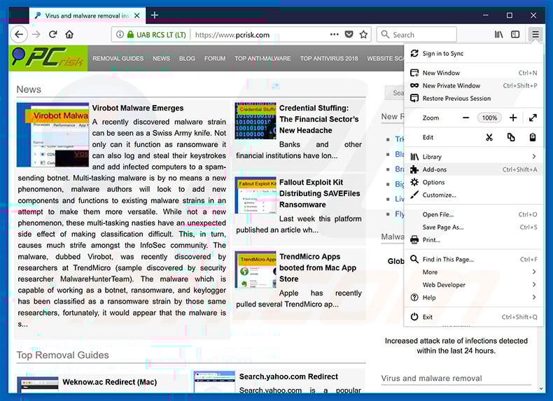 Removing ssalutary.com ads from Mozilla Firefox step 1