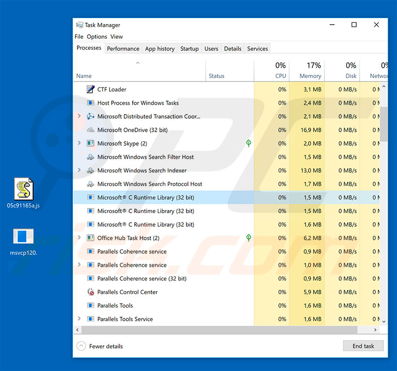 Ursnif process in Task Manager