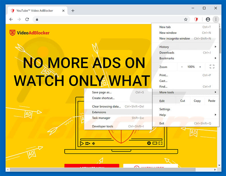 Removing Video AdBlocker  ads from Google Chrome step 1