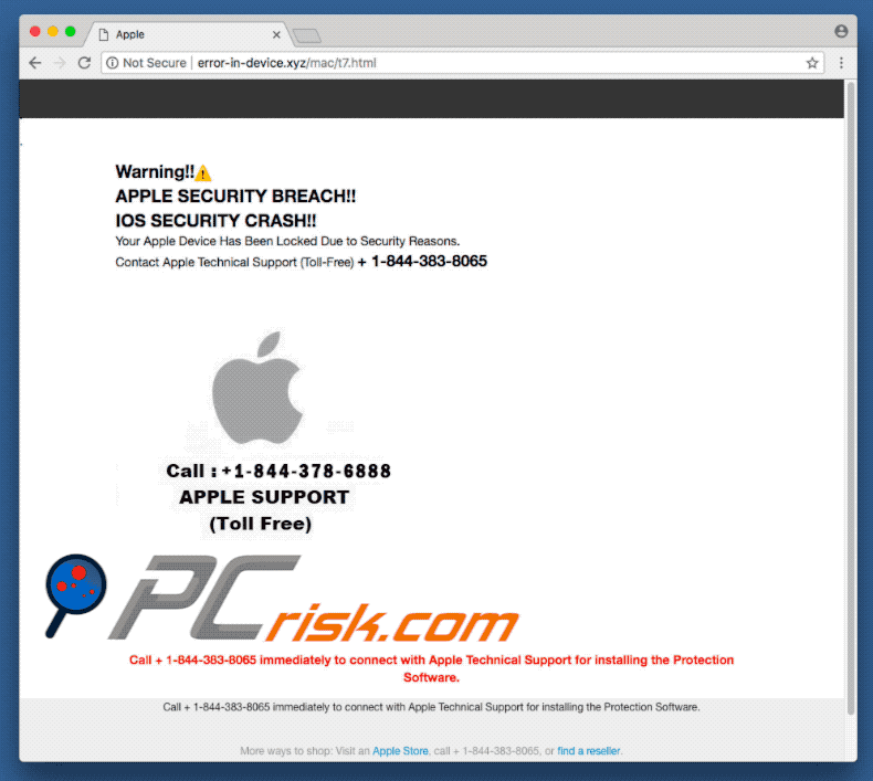Appearance of Voice Saying 'Virus Found' scam (GIF)