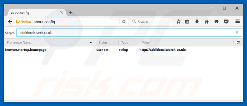 Removing additionalsearch.co.uk from Mozilla Firefox default search engine