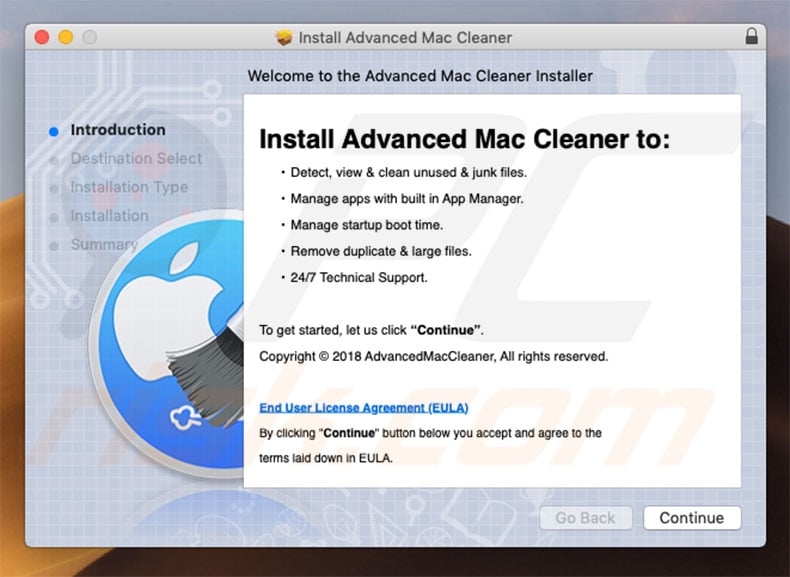 remove advanced mac cleaner pop up