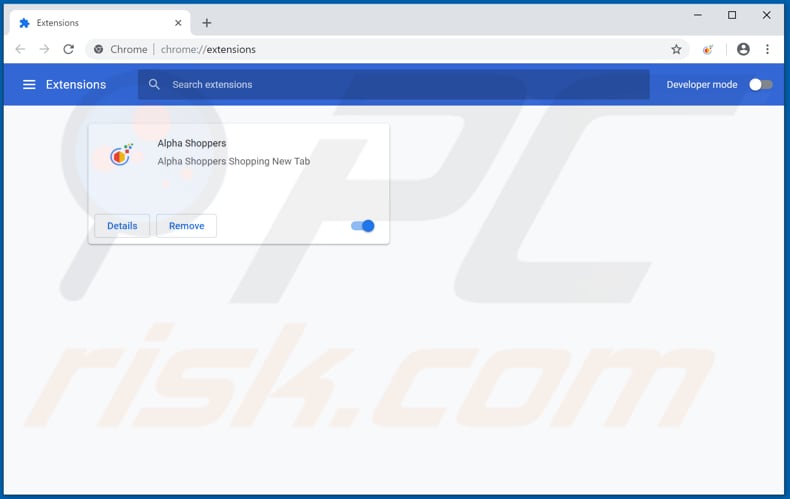 Removing alphashoppers.co related Google Chrome extensions