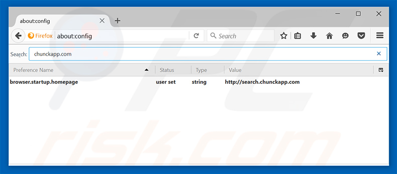 Removing search.chunckapp.com from Mozilla Firefox default search engine