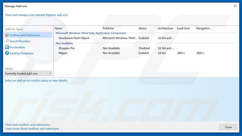 Removing search.chunckapp.com related Internet Explorer extensions
