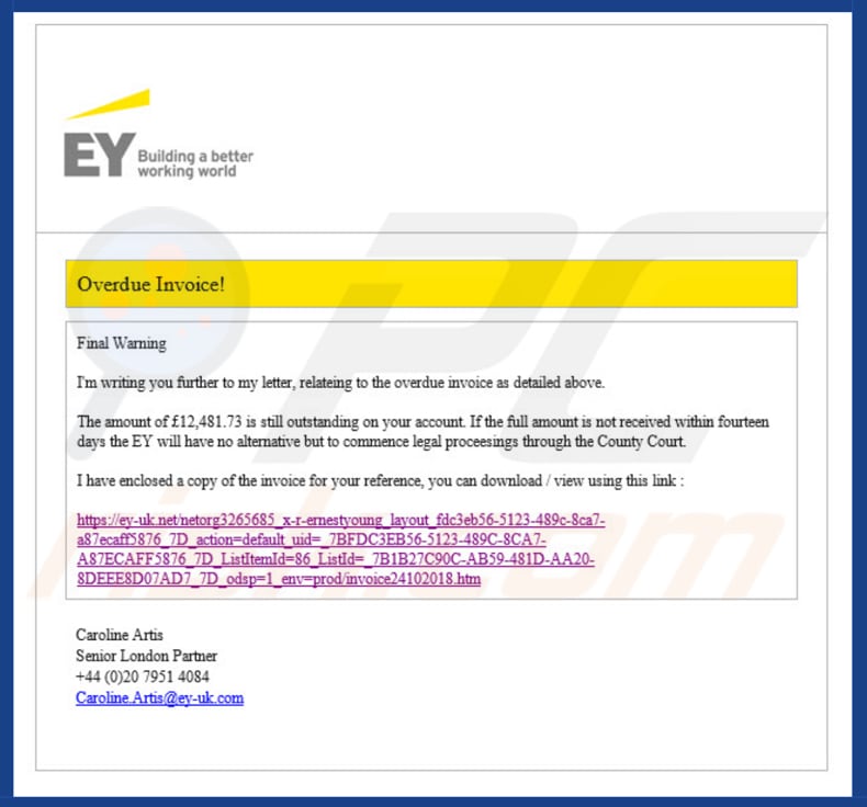 Ernst & Young Email Virus 