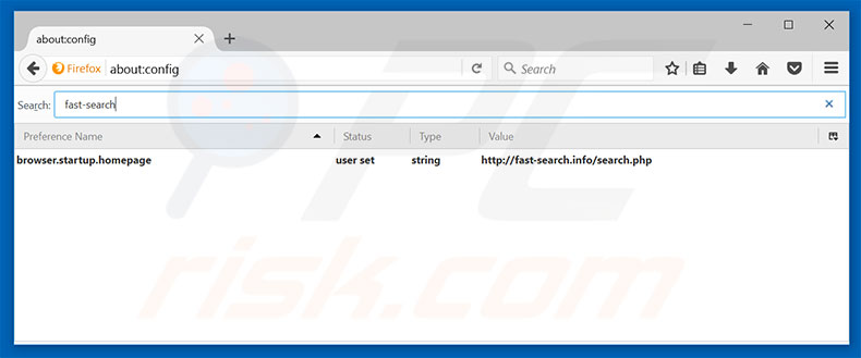 Removing fast-search.info from Mozilla Firefox default search engine