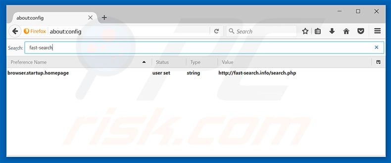 Removing fast-search.info from Mozilla Firefox default search engine