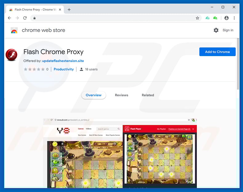 Flash Chrome Proxy in Google Chrome web store