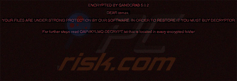 GandCrab 5.0.2 wallpaper