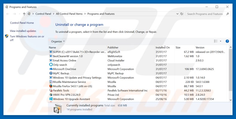 globaladmedia.net adware uninstall via Control Panel