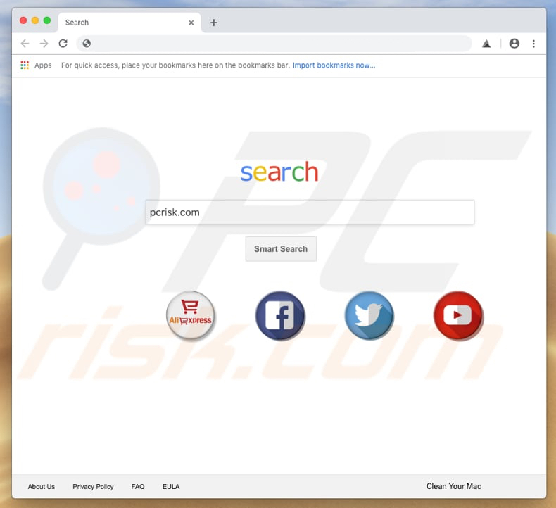 linkey-search.com browser hijacker on a Mac computer